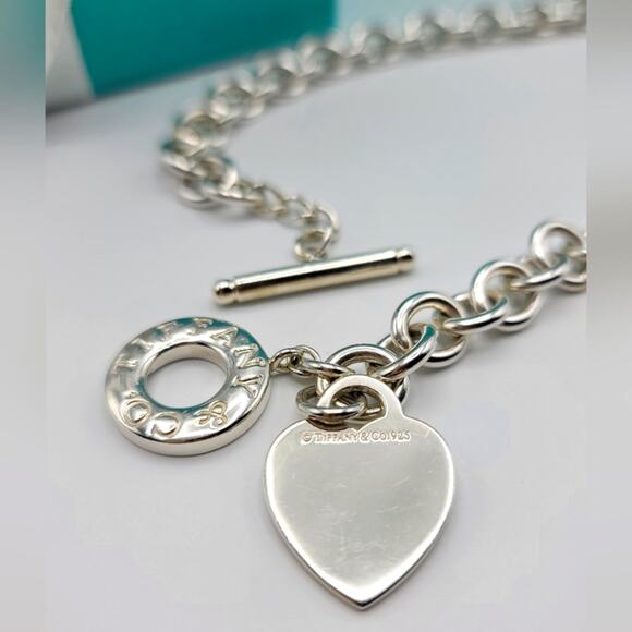 Tiffany & Co. Heart Tag Toggle Necklace Sterling Silver 925 Authentic 73grams - Picture 4 of 9